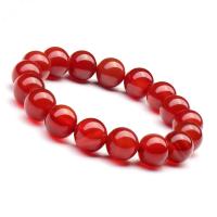 Red Agate Bracelets, Round, Unisex & radiation protection, red 