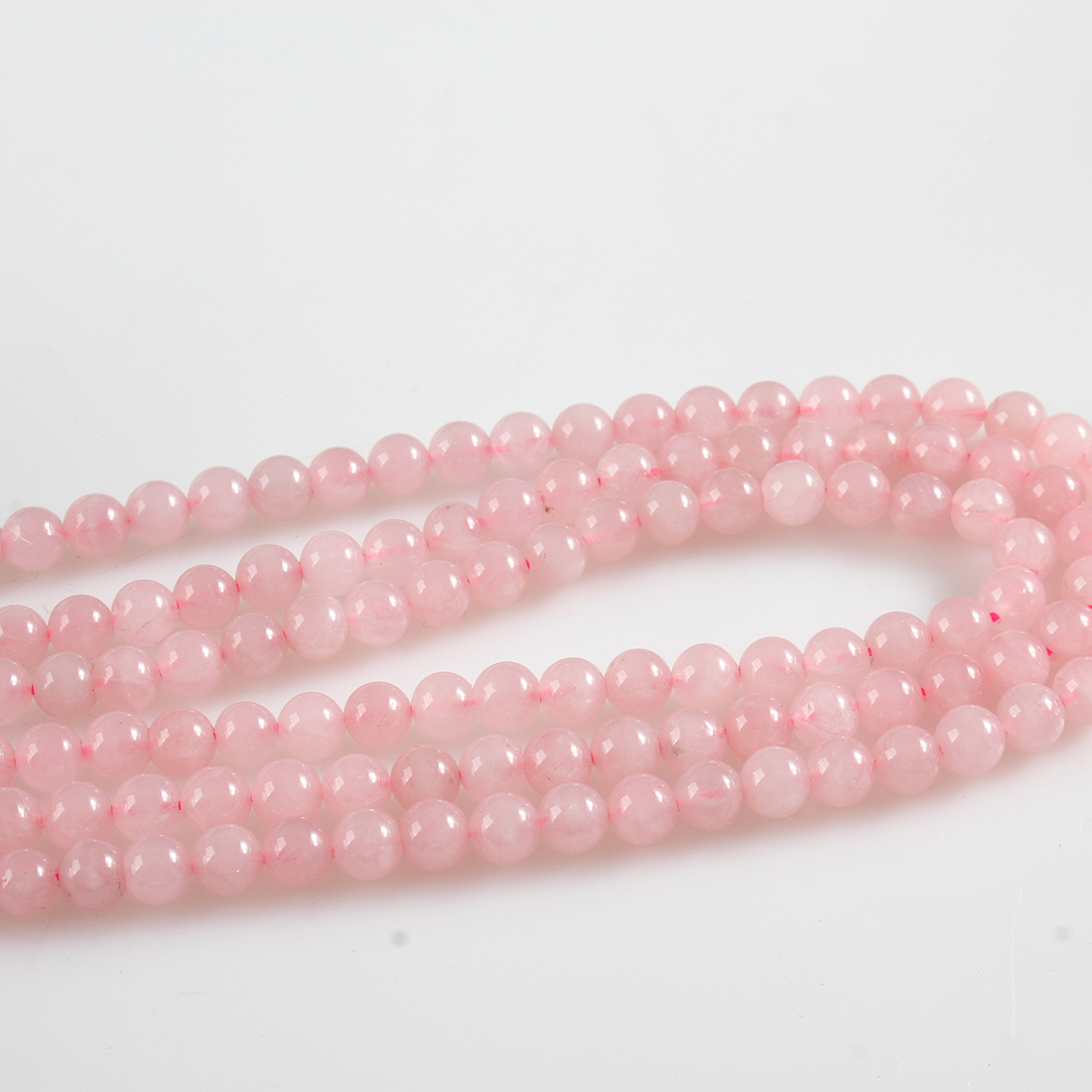 Natürliche Rosenquarz Perlen, rund, verschiedene Größen vorhanden, Bohrung:ca. 1mm, Länge:ca. 15.5 ZollInch, verkauft von Strang