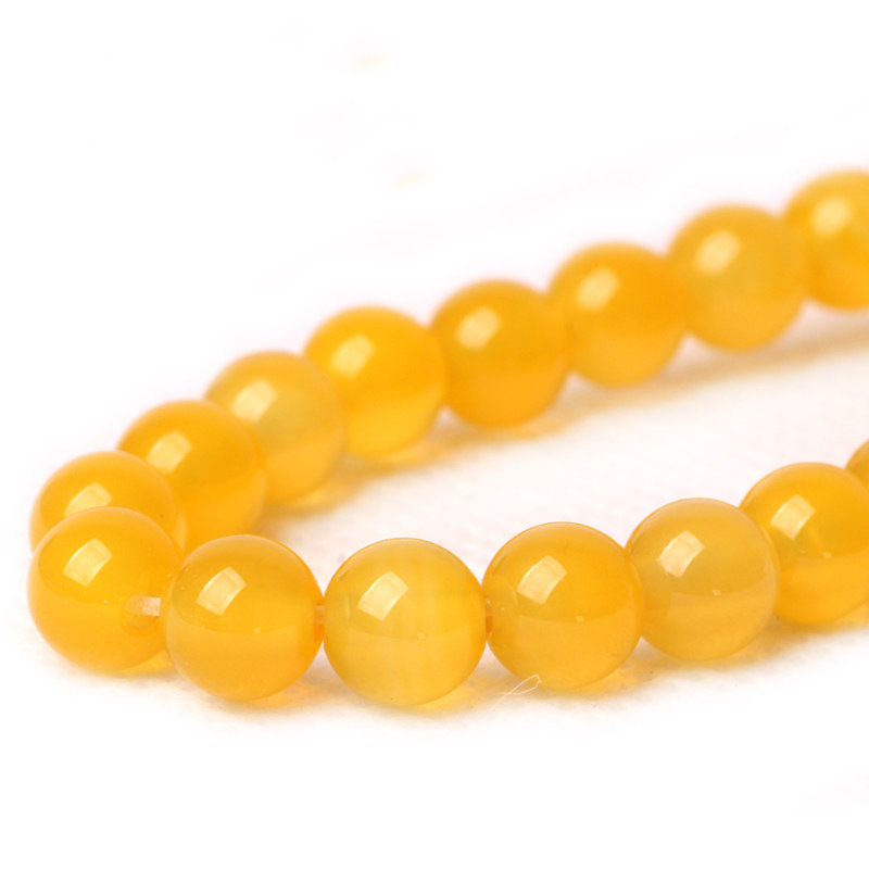 Yellow Chalcedon Perle, rund, natürlich, verschiedene Größen vorhanden, Grade AAAAA, Bohrung:ca. 1mm, Länge:ca. 15.5 ZollInch, verkauft von Strang