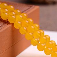 Yellow Calcedony Beads, Round, natural Grade AAAAA Approx 1mm Approx 15.5 Inch 