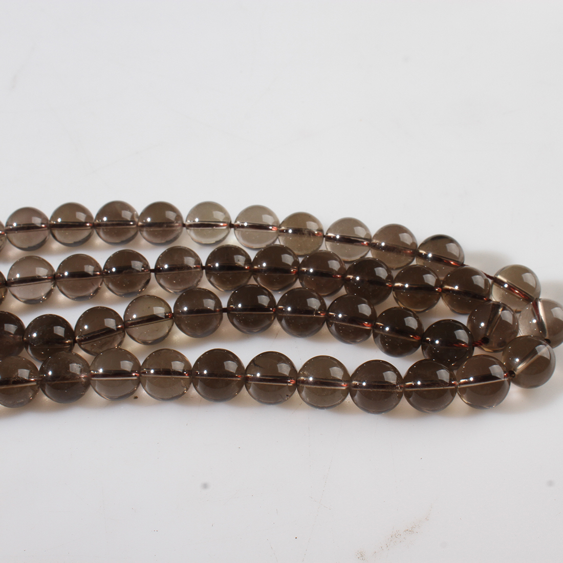 Natürliche Rauchquarz Perlen, rund, verschiedene Größen vorhanden, Grade AAAAA, Bohrung:ca. 1mm, Länge:ca. 15.5 ZollInch, verkauft von Strang