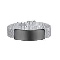 Edelstahlgewebe Gürtelschnalle Armband, Edelstahl, plattiert, Einstellbar & für den Menschen, keine, 44x14mm, Länge:ca. 8.27 ZollInch, verkauft von PC