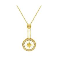 Rhinestone Brass Necklace, with Zinc Alloy, for woman & with rhinestone, golden, 22.5mm .5 cm 
