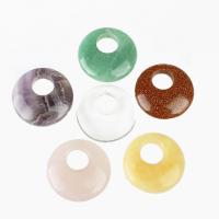 Mixed Gemstone Pendants, Natural Stone, Round 