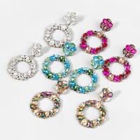 Zinc Alloy Rhinestone Drop Earring, fashion jewelry & for woman & with rhinestone 