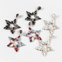 Zinc Alloy Rhinestone Drop Earring, Star, fashion jewelry & for woman & with rhinestone 