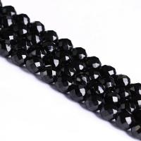 Natural Black Agate Beads, Round, DIY & faceted, black Approx 15 Inch 