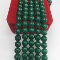 Natürliche grüne Achat Perlen, Grüner Achat, rund, poliert, DIY & verschiedene Größen vorhanden, grün, Länge:ca. 15 ZollInch, verkauft von Strang