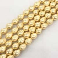 Dyed Shell Beads, Shell Pearl, Teardrop, polished, DIY Approx 15 Inch 