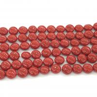 Muschelkern Perle, poliert, DIY & verschiedene Größen vorhanden, rot, Länge:ca. 15 ZollInch, verkauft von Strang