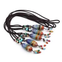 Gemstone Necklaces, barrel, Unisex, mixed colors Approx 27.56 Inch 