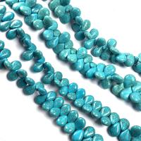 Synthetische Türkis Perlen, Synthetisches Blau Türkis, Tropfen, verschiedene Größen vorhanden, blau, verkauft von Strang
