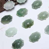 Jadeite Pendant, Flower, Carved, Unisex, green 
