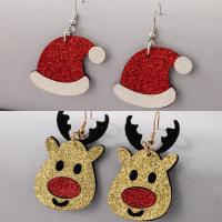 Christmas Earrings, Faux Suede Cord, with Zinc Alloy, plated & for woman 