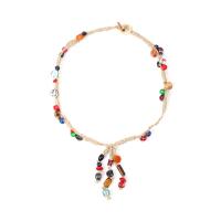 Porcelaine de bracelets de Woven Ball, Chanvre, avec porcelaine & bois, bijoux de mode, couleurs mélangées .09 pouce, Vendu par PC