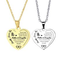 Stainless Steel Jewelry Necklace, Heart, plated & enamel .69 Inch 