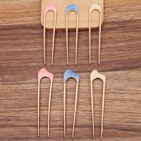Hair Stick, Zinc Alloy, gold color plated & enamel, mixed colors, 103mm,108mm 