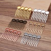Brass Decorative Hair Comb Finding, with Iron, plated, DIY, mixed colors 35mm,12mm 