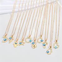Evil Eye Jewelry Necklace, Zinc Alloy, gold color plated, Unisex & oval chain & hollow Approx 19.6 Inch 