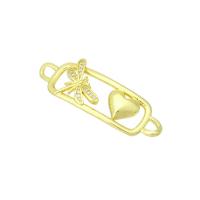 Cubic Zirconia Micro Pave Brass Connector, gold color plated, micro pave cubic zirconia & hollow Approx 3mm 