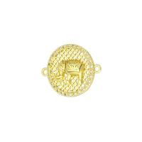 Cubic Zirconia Micro Pave Brass Connector, gold color plated, micro pave cubic zirconia & hollow Approx 1mm 