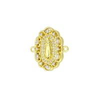 Cubic Zirconia Micro Pave Brass Connector, gold color plated, micro pave cubic zirconia & hollow Approx 1mm 