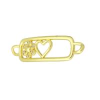 Cubic Zirconia Micro Pave Brass Connector, gold color plated, micro pave cubic zirconia & hollow Approx 3mm 