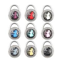 Zinc Alloy Bag Hanger, with Crystal, portable & Collapsible & with rhinestone 