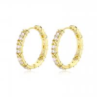 Stainless Steel Hoop Earring, Brass, micro pave cubic zirconia & for woman 10-25mm 