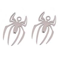 Stainless Steel Pendants, Spider, silver color 