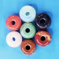 Mixed Gemstone Pendants, Natural Stone, Donut, polished 