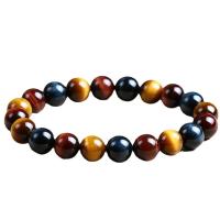 Tiger Eye Stone Bracelets, Unisex & anti-fatigue, mixed colors Approx 15 cm 