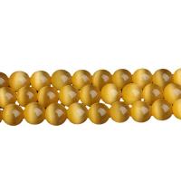 Cats Eye Beads, Round, DIY, yellow cm 