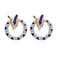 Zinc Alloy Rhinestone Stud Earring, fashion jewelry & for woman & enamel & with rhinestone 
