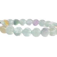 Fluorite Beads, Colorful Fluorite, Round, polished & for woman, mixed colors cm 