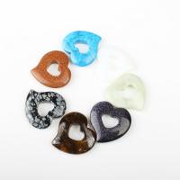 Gemstone ювелирные изделия Кулон, Природный камень, Сердце, Мужская & отверстие, разноцветный Приблизительно 7ПК/Box, продается Box
