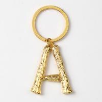 Zinc Alloy Key Clasp, Alphabet Letter, gold color plated golden 