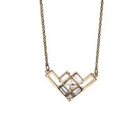 collier de Stras en alliage Zinc, alliage de zinc, avec 2.75 chaînes de rallonge, Placage de couleur d'or, bijoux de mode & avec strass, doré .71 pouce, Vendu par PC