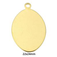 Stainless Steel Tag Charm, gold color plated Approx 2mm 