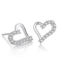 Cubic Zirconia Micro Pave Brass Earring, plated, micro pave cubic zirconia & for woman 11mm 
