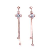 Cubic Zirconia Micro Pave Brass Earring, plated, micro pave cubic zirconia & for woman 65mm 