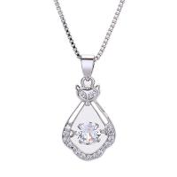 Cubic Zircon Micro Pave Brass Necklace, micro pave cubic zirconia & for woman cm 