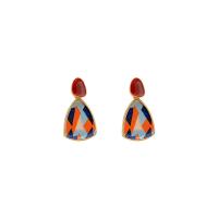 Zinc Alloy Drop Earring, with Cloth, high quality plated, fashion jewelry & for woman, multi-colored 