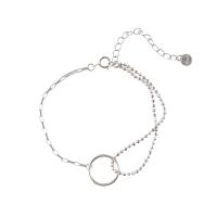 Brass Bracelets, with 1.38Inch extender chain, Donut, platinum plated, Double Layer & for woman, 13mm Approx 5.91 Inch, Approx 