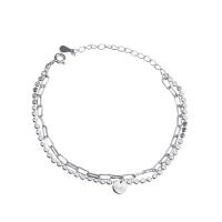 Brass Bracelets, with 1.38Inch extender chain, platinum color plated, Double Layer & for woman, 6mm Approx 5.91 Inch, Approx 