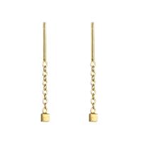 Brass Thread Through Earrings, plated, for woman 33mm, Approx 