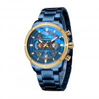 Men Wrist Watch, 304 Stainless Steel, with Glass & Zinc Alloy, Chinese movement, Round, plated, for man & waterproof & luminated 