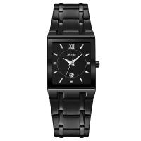 Men Wrist Watch, Stainless Steel, with Glass & Zinc Alloy, Chinese movement, Square, plated, for man & waterproof & with rhinestone 