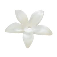 Muschel Perlkappen, Blume, weiß, 18x17x3mm, Bohrung:ca. 1mm, verkauft von PC