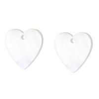 Shell Pendant, Heart, white Approx 1mm 